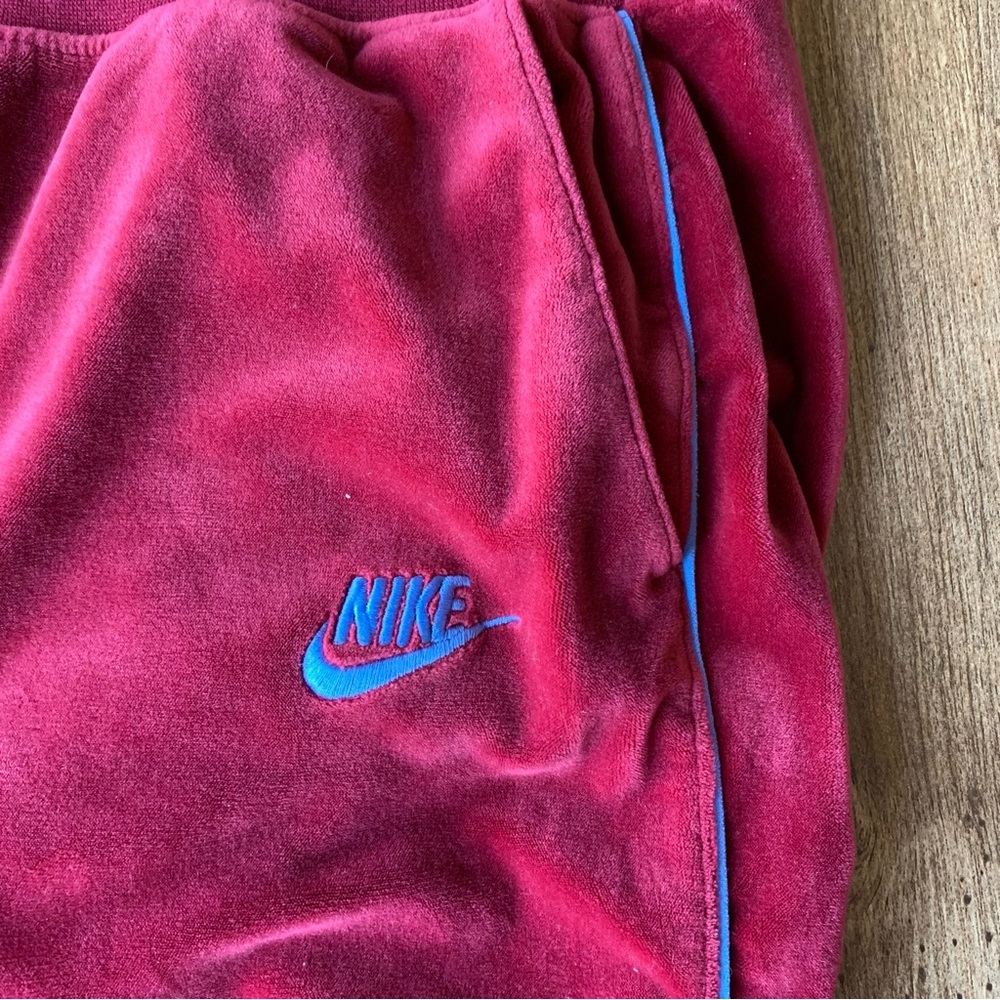 Nike Burgundy Velour Jogger Pants - Picture 6 of 9